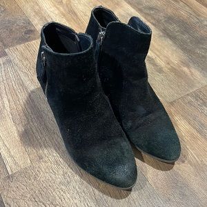 Frye Womens Judy Suede Double Zip Black Ankle Boots Size 6.5